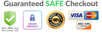 Secure Checkout Trust Icons: Visa / Mastercard / Discover accepted